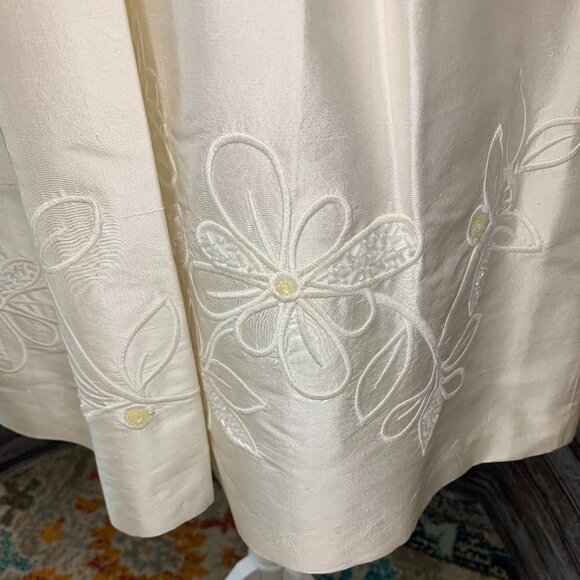 BCBGMAXAZRIA Pleated Bust A-Line Silk Beaded Embroidered Mini Dress - Picture 8 of 8